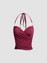 Solid Open Back Halter Top